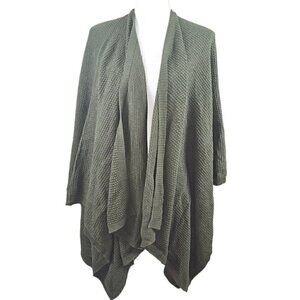 J. Jill Pure Jill Cotton Waffle Knit Open Front Cardigan in OSFM NWOT
